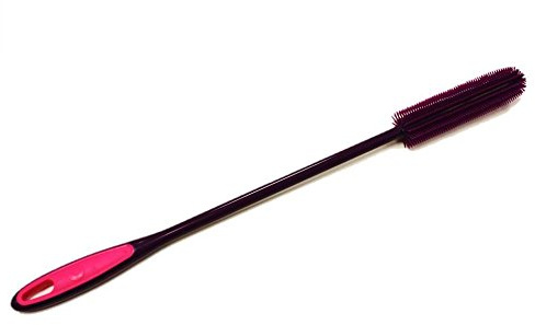 Kochblume Flaschenbürste Slim | Premium-Silikon & BPA frei| Hitzbeständig | Spülmaschinenfest | Für besonders schmale Öffnungen ab 16mm | Farbe: lila