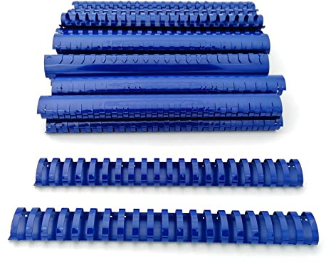 Alevar Dorsi in Plastica a Spirale per Rilegatura, 21 Anelli Diametro 32 mm, Formato A4, Capacità da 241 a 280 Fogli, Colore Blu, Confezione da 50 Pezzi