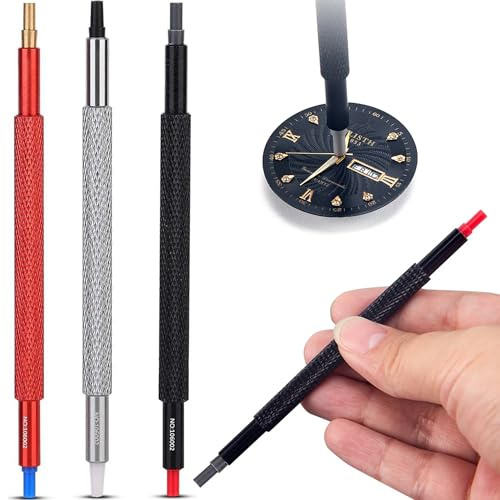 Posa Sfere Orologiaio, Strumento di Riparazione per Orologiai, Strumento di Regolazione del Pressa per Orologio, Riposizionare le Sfere Sul Quadrante, Leva Sfere Orologio, con Tre Pezzi in Metallo di