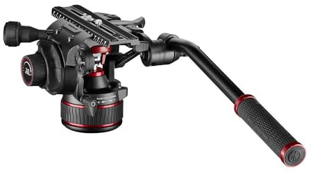 Manfrotto Nitrotech 612 Fluid-Videokopf für DSLRs, Spiegellose, Video und Cinema Kameras, Stufenloses Counterbalance-System(Gewichtsausgleich) 4-12kg, Variables Fluid-Friktionssystem, 18kg Traglast