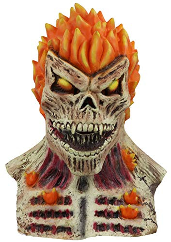 2019 Ghost Rider Maschera Supereroe Cosplay Lattice Maschera Teschio Scheletro Rosso Fiamma Fuoco Uomo Creepy Testa Completa Adulto Puntelli Partito Halloween