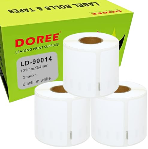 DOREE confezione da 3 etichette indirizzo 99014 S0722430, 54 mm x 101 mm, 220 etichette per rotolo, compatibile con Dymo LabelWriter 4XL 450 400 330 320 310.