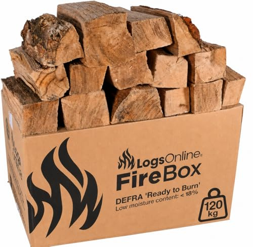 Kiln Dried Birch 120kg Fire Wood Logs, Under 20% Moisture, Ready to Burn | Suitable for pizza ovens, fire pits, chiminea, BBQ & wood burner. Chunky cut hardwood logs.