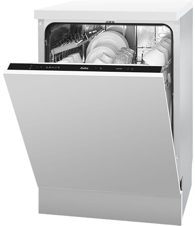 Amica EGSPV 597 201 - Lavastoviglie da incasso, 60 cm, completamente integrata (senza parte anteriore dei mobili), 12 controsoffitti su misura, 5 programmi, cestino portaposate