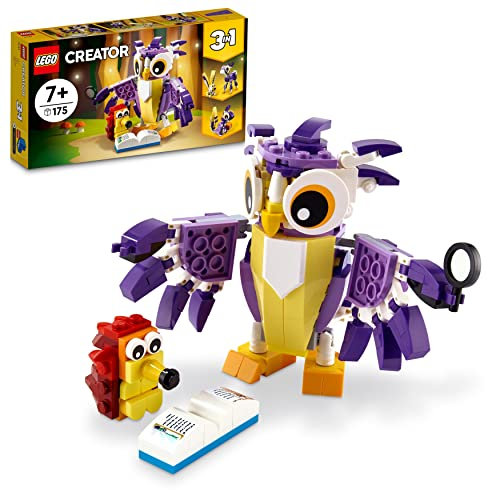 LEGO 31125 Creator 3 en 1 Fabuleuses Créatures De La Forêt, Jouet de Figurines d'animaux, du Lapin à la Chouette en Passant par l'Écureuil, Idée Cadeau Enfants, Garçons et Filles Dès 7 Ans