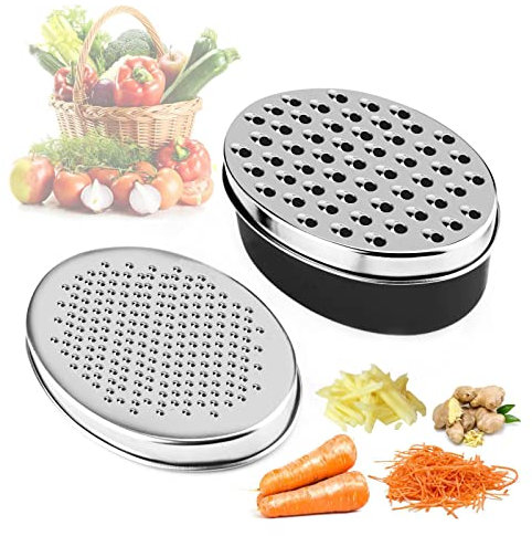 DIFCUL Râpe à Fromage, râpe pour Cuisine avec Couvercle de 2 Tailles, Râpe à Fromage avec récipient pour Aliments et Couvercle Hachoir de légumes aux Fruits, pour Fromage légumes Gingembre Chocolat