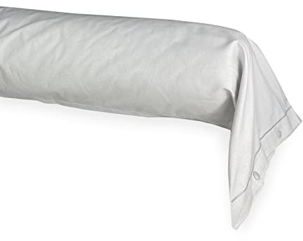Funda de almohada cilíndrica París a la francesa, larguero tubular, fabricada en Italia (40x180 cm, gris)