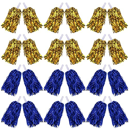 KDPATFAV 24PCS Cheerleading Pomp Tinsel Cheerleading Plastic Pomp Dancesporte Party Football Basketball Club Spirit Sports Stage Show Celebration