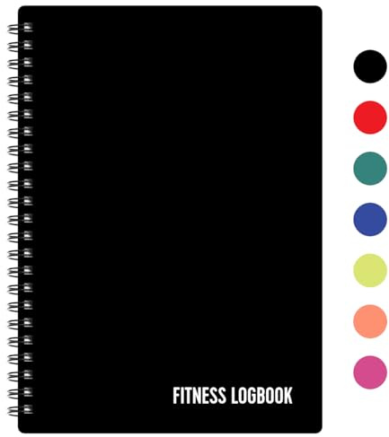 Carnet de fitness – Suivez 150 d'entraînements – Papier épais, couverture durable – A5 – Non daté – Suivez la perte de poids, la prise de muscle, les progrès en musculation