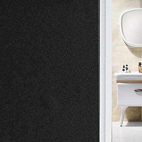 Matte Blackout Privacy Window Film UV Protection Glass Window Sticker Dark Window Tinting Film Light Blocking (Black, 90X150cm)…