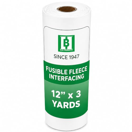 H.B.I. Products Aufschmelzbares Fleece, 30,5 cm x 2,7 m, zum Basteln, Quilten und Nähen | Fleece-Polsterung zum Aufbügeln, verleiht Taschen, Steppdecken und Wohnkultur, eine Seite schmelzbar, maschinenwaschbar