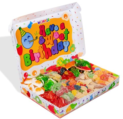 Wunnie Box by American Uncle - cadeau anniversaire femme et homme, boîte de bonbon anniversaire enfant | bonbon en gros gommeux mixtes de 1kg