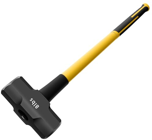 Hammer Sledge Hammer - 35-Inch Fiberglass Handle with Rubber Grips