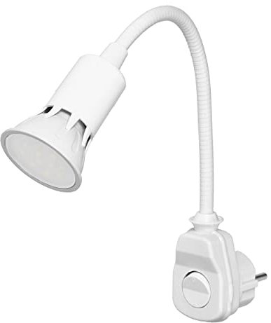 ADAKAT Steckdosenleuchte GU10, Schalter, Schwanenhals, incl. LED Spot