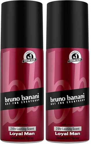 Bruno Banani Fragrance Loyal Man Deo-Bodyspray, Körperspray mit aromatisch-holzigem Herrenduft, 24h lang anhaltend, 150 ml (Packung mit 2)