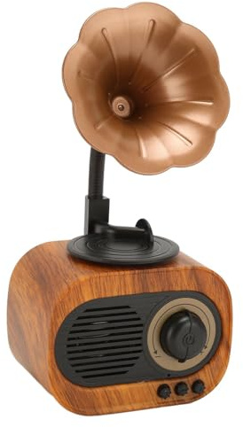 Vintage-Grammophon-Bluetooth-Lautsprecher, Grammophon-Phonograph-Form, Retro-Lautsprecher, Vintage-Heim-Schlafzimmer-Dekor, Retro-Musik-Player, Unterstützt U-Disk, TF-Karte,