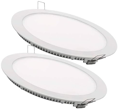 VZLED - Downlight LED 20W empotrar redondo, Plafón techo led redondo extraplano, Plafón cocina LED, Lámpara techo, Luz blanca 4000K (Pack 2)