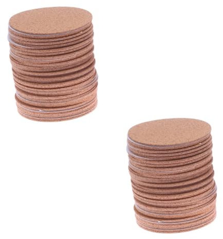 Ciieeo 40 STK DIY Selbstklebende runde Korkmatte Untersetzer aus Keramik Untersetzer für die Küche tatsächl Easy putz runder Untersetzer Dickes Körbchenpolster aus Kork