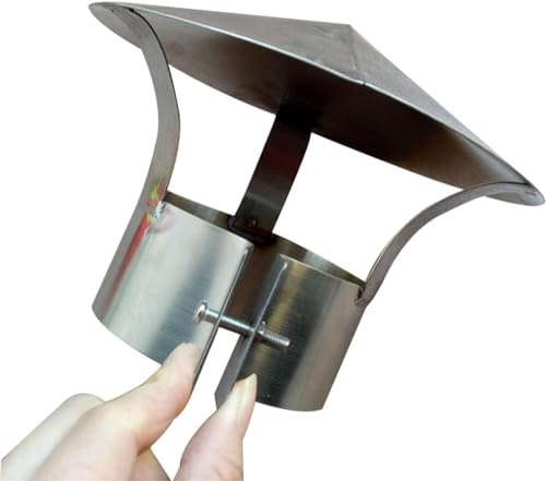 Chimney Cap,Stainless Steel Chimney Cowl Roof Hood Chimney Diameter,Ducting,Ventilation,Cap,Rain Hat,Hood (Size: 114mm)