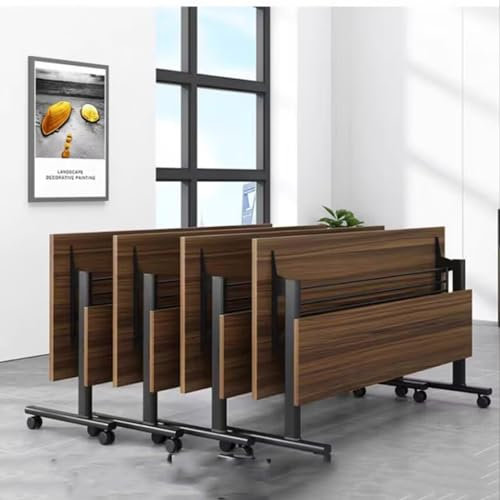 YUZDNM 4PCS Schreibtisch Klappbar - Konferenztisch - Besprechungstisch, Konferenzraumtisch Mit Geräuschlos Arretierbaren Rädern, Klappbarer Mobiler Schulungstisch Mit Klappdeckel(160X60X75CM)