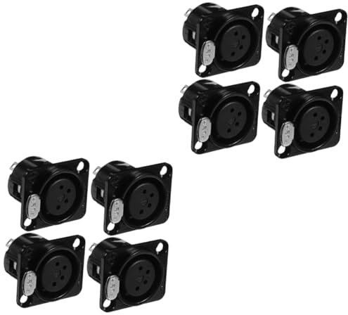ifundom 8pcs Pin Xlr Microphone Panel Mount Adapter Sturdy Plating Material Sleek Design Compatible Audio Equipment