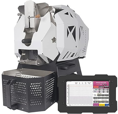 ZHJOPP Commercial Coffee Roaster Machine Automatic Coffee Bean Roaster 400g/600g/1200g, Hot Air Coffee Bean Roasting Machine with Curve (White 600g)