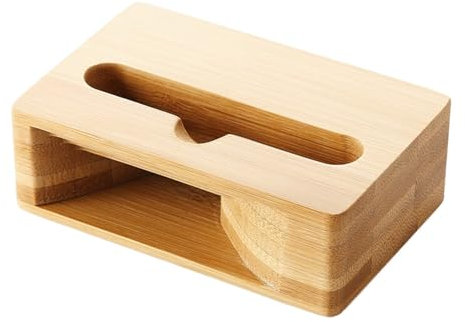 Support de haut-parleur en bois pour téléphone – Station d'accueil pour amplificateur acoustique pour un son amélioré | Rehausseur mobile en bois naturel et haut-parleurs pour appels mains libres
