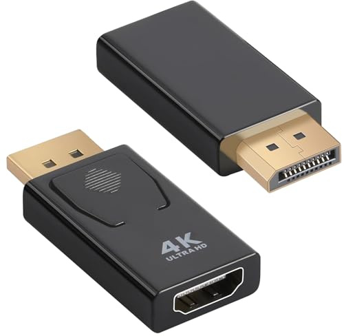 MejaRizon 2 Pack DisplayPort to HDMI Adapter, 4K DP to HDMI Converter, 4K@30Hz/2K@60Hz/1080P@120Hz, Display Port to HDMI Port Adaptor Support HDTV, Projector, Monitor, Desktop, Laptop