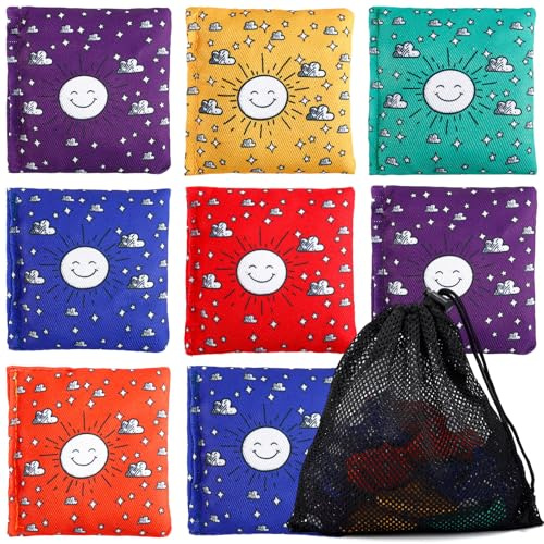 EXTRAPINS 16 Stück Cornhole Säckchen, Nylon Sitzsäcke,Wurfsäckchen für Cornhole Spiel,Werfen Spiel Für Kinder, Indoor Outdoor Spiele,7 x 7 cm (6 Farben)