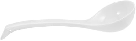 VILLFUL Bone China Asian Soup Spoon Long Handle Soup Spoon with Steel-Wrapped Handle Dishwasher and Microwave Safe for Ramen Wonton Miso Stirring Serving 10.24 in