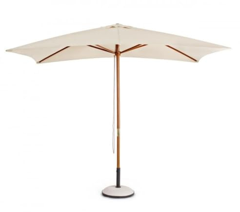 KONTE.DESIGN Gartenschirm SYROS aus Holz und Stahl, Bespannung beige 2x3, beige, 2x3 m