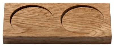 Crushgrind Mühlen-Tablett 2er - Mühlenuntersetzer Holz | Gewürzaufbewahrung und Küchen Organizer für Gewürzmühlen | Aus hochwertigen, nachhaltigen Materialien, Eiche, 15 cm