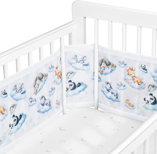 Sageky Verstellbarer Baby-Netzbettgitter – Abnehmbar, Waschbar, Tragbar, 3D-Atmungsaktiver, Stoßfester Schutzgitter für Neugeborene für alle Jahreszeiten