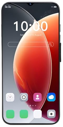 Yunseity Ultra Thin Smartphone, RAM 8 GB ROM 64 GB Smartphone för Daglig Användning (Svart)