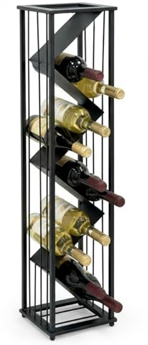 DanDiBo Weinregal Metall Schwarz Stehend 96693 Flaschenregal Weinständer Flaschenhalter Schmal Modern