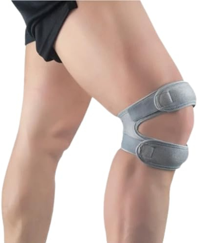 MEIION Helvezen HelveFlex Ginocchiera Regolabile con Inserto in Silicone - Supporto per Ginocchio in Neoprene per Corsa, Tennis e Basket - Allevia il Disagio al Ginocchio - 1 Pz