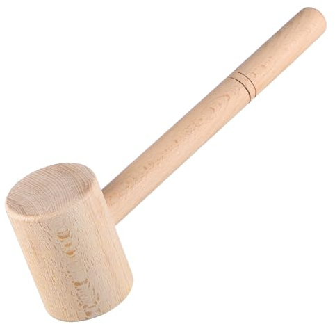 HONITANO Marteau de Menuisier Multifonctionnel en Bois de Hêtre Beige Poignée Confortable pour Travail du Cuir et Bricolage en Menuiserie