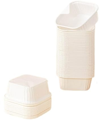 Pirottini Per Muffin Carta 100 pezzi di rivestimento for cupcake al caffè, pirottino quadrato for muffin, cupcake, pirottini di carta, involucri for decorazione torta nuziale(White)