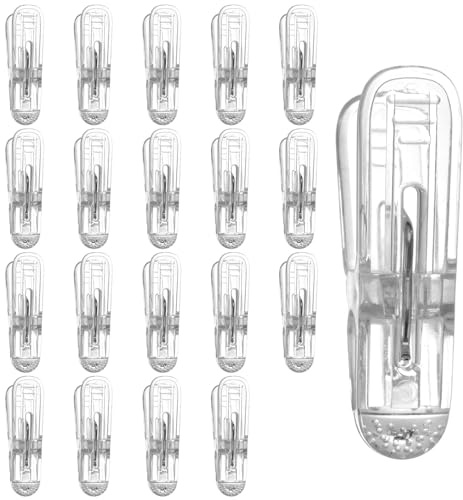 20 Pinces à Ressort, Pinces pour Guirlandes Ballons Transparentes 6x1,5cm Robustes pour Décoration Toile Fond de Photographie D'arche de Ballons
