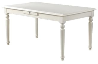 BASXDRFXZ Moderner Küchentisch Einfacher weißer Esstisch aus massivem Holz for Zuhause mit rechteckiger Schublade(B:150CM*90CM*76CM)