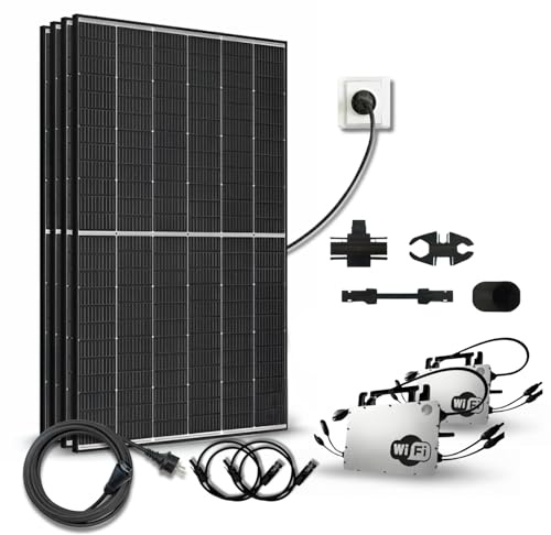 Kit Solaire 2000Wc TrinaSolar – 4 Panneaux Bifaciaux Bi-verre – 2 Micro-onduleurs HMS-1000W-2T Wi-Fi – Plug & Play