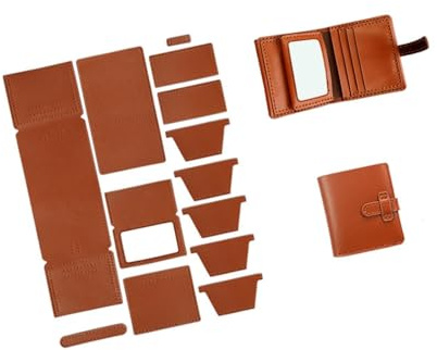 lmoikesz Kreativitet väntar med DIY-set i läder, engagera i handgjorda vävda väskor, pyssel, sömnadsprojekt, njutning, herrväska, material för vuxna, Brun, 9.5x1.8x11 cm