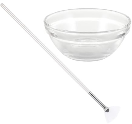 ULTECHNOVO Set de 2 Pinceles Faciales en Forma de Abanico para Aplicación de Mascarillas, Cepillo de Material Sintético Adecuado para Cuidado Facial y Salón de Belleza