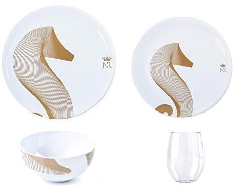 Vajilla de melamina 24 piezas Cavallo Di Mare