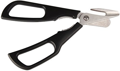 FMprofessional Schere für Krusten- und Schalentiere, hochwertige Schalentierschere für Krabben und Hummer, rückwärtsschneidende Schere (Farbe: Schwarz/Silber), Menge: 1 Stück