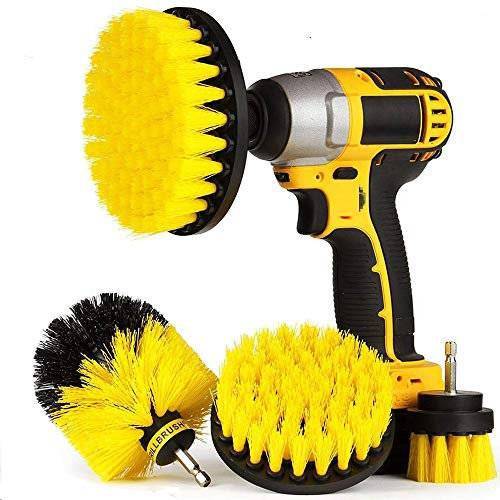 4 Pièces Brosse de Nettoyage Perceuse Électrique - Épurateur électrique pour Brosse de Nettoyage pour le Nettoyage de Salles de Bains, Dalles de Piscine, Briques, Céramique (Perceuse Non Incluse)