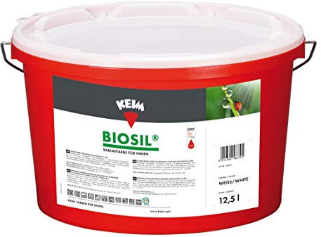 Keim 1250 Biosil Wandfarbe Silikatfarbe innen Innensilikat-Farbe 12,5 Liter, Weiß, 12.5 l (1er Pack)