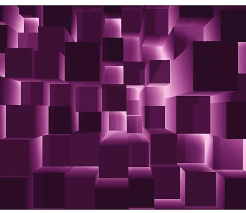 murando - Fototapete 3D Effekt 450x315 cm - Foto Tapete Schlafzimmer Wohnzimmer Moderne Vliestapete XXL Wandtapete Motivtapeten Bildtapete 3d Effekt Wand Dekoration - Abstrakt geometrisch violett