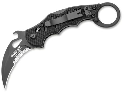 Fox 01FX841 Knives Unisex – Erwachsene Karambit 599 XTS Messer, Schwarz, 17,5 cm