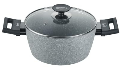 Berndes Topf 24cm - Alu Induktion Special Edition - Kochtopf mit Glasdeckel für alle Herdarten, antihaft-beschichtet, induktionsgeeignet, Soft-Touch Griffe | l)